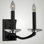 Kensington Double Wall Sconce - Black / Crystal