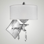 Kaya Shade Wall Sconce - Pewter / White Linen