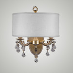 Llydia Wall Sconce - Antique White Glossy / White Linen