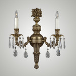 Finisterra Wall Sconce - French Gold / Crystal