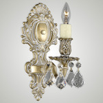 WS9421 Wall Sconce - Antique White Glossy / Crystal