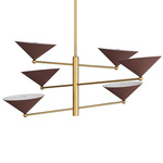 McVey Chandelier - Antique Brass / Paprika