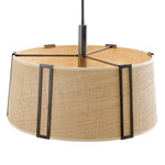 Amida Chandelier - English Bronze / Grasscloth