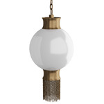 Boswell Pendant - Antique Brass / Frosted