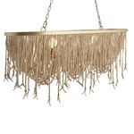 Baja Linear Chandelier - Antique Brass / Natural