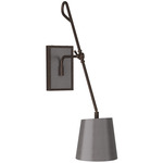 Birdwell Swing Arm Wall Sconce - English Bronze / Graphite Leather