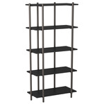Andor Etagere - Ebony / Graphite Leather