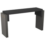 Bernardo Console Table - Ebony / Graphite Leather