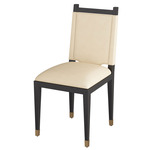 Burdock Dining Chair - Ebony / Ivory Leather