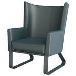 Bleu Wingback Chair - Storm Leather
