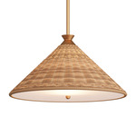 Terrace Pendant - Gold Steel / Rattan