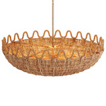 Mar Chandelier - Antique Brass / Rattan