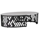 Onze Coffee Table - Blackened Iron / White Marble