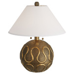 Serpiente Table Lamp - Vintage Brass / Off White