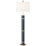 Yumi Floor Lamp - Storm Leather / Off White