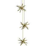 Starburst Triple Pendant - Brushed Brass