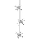 Starburst Triple Pendant - Satin Nickel