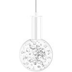 Acrylic Globe Pendant - White / Bubbles