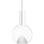 Acrylic Globe Pendant - White / Clear