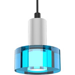 Color Gel Pendant - Polished Chrome / Blue