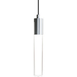 Tall Pendant - Polished Chrome / Clear