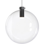 Clear Glass Sphere Pendant - Matte Black / Clear