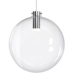 Clear Glass Sphere Pendant - Polished Chrome / Clear