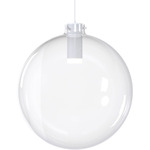 Clear Glass Sphere Pendant - White / Clear