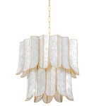 Cartagena Chandelier - Vintage Gold Leaf / Capiz