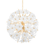 Hygea Chandelier - Gold Leaf / White