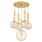 Nessa Chandelier - Vintage Brass / Clear