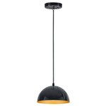 Hemisphere Pendant - Gloss Black / Black / Gold