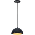 Hemisphere Pendant - Gloss Black / Black / Gold