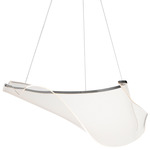Rinkle Pendant - Brushed Gunmetal / Clear Patterned Acrylic
