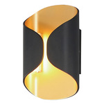 Folio Outdoor Wall Sconce - Black / Black / Gold