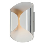 Folio Outdoor Wall Sconce - Satin Aluminum / Satin Aluminum/ White