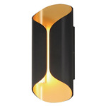 Folio Outdoor Wall Sconce - Black / Black / Gold