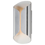 Folio Outdoor Wall Sconce - Satin Aluminum / Satin Aluminum/ White