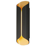 Folio Outdoor Wall Sconce - Black / Black / Gold