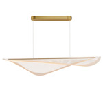 Manta Linear Pendant - Gold / Frosted