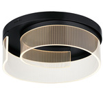 Sonata Ceiling Flush Light - Black / Clear