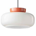 Maracana Pendant - Milk White / Poke Orange