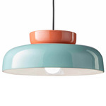 Deco Maracana Dome Pendant - Poke Orange / Light Blue / Poke Orange
