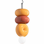 Bumbum Tall Pendant - Yellow / Poke Orange / White