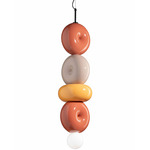 Deco Bumbum Tall Pendant - Yellow / Poke Orange / White