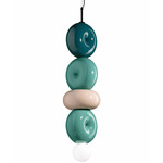 Deco Bumbum Tall Pendant - Turquoise / Green Oil / White