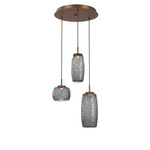 Vessel Round Multi Light Pendant - Burnished Bronze / Vessel Smoke