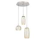 Vessel Round Multi Light Pendant - Metallic Beige Silver / Vessel Amber