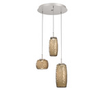 Vessel Round Multi Light Pendant - Metallic Beige Silver / Vessel Bronze