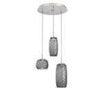 Vessel Round Multi Light Pendant - Metallic Beige Silver / Vessel Smoke